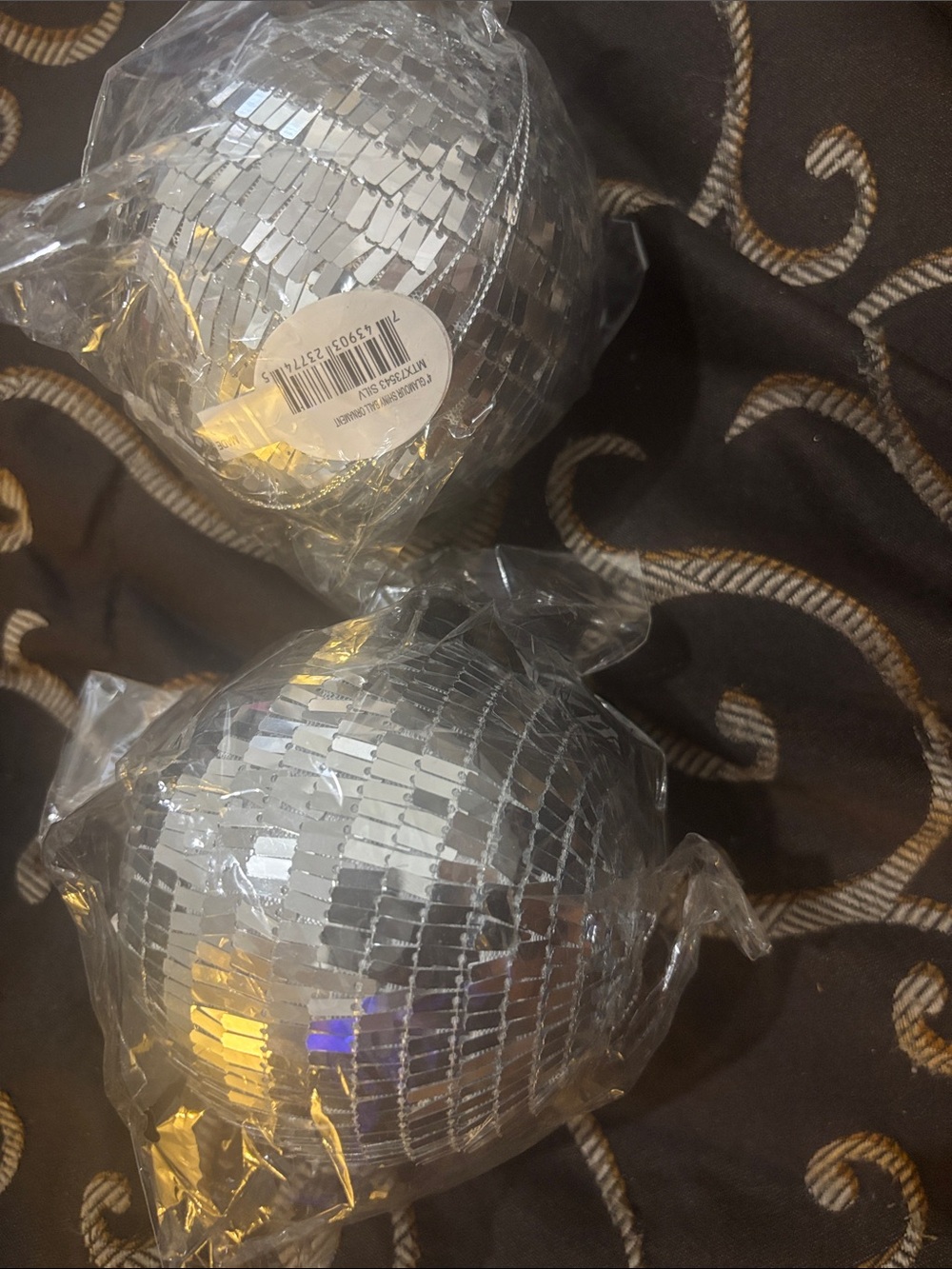 Silver Sequin Disco Ball Ornament - Home Party Supplies